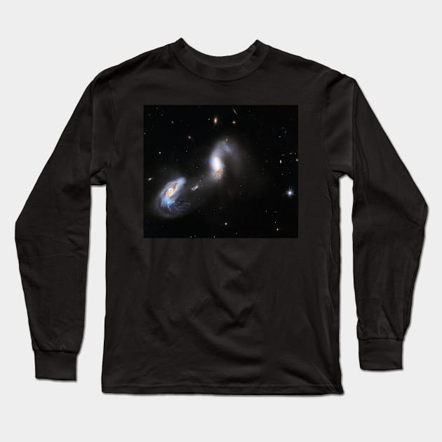 Hubble Snaps a Pair of Interacting Galaxies Long Sleeve T-Shirt by Tidio Art